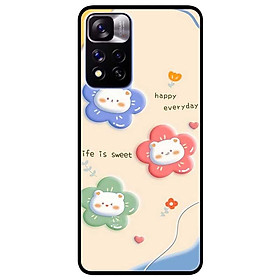 Ốp lưng dành cho Xiaomi Redmi Note 11 Pro 5G ( Bản Nội Địa ) mẫu Gấu Hoa 3 Màu
