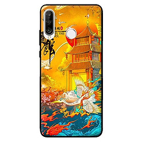 Ốp in cho Huawei P30 Lite Hạc Nền Vàng - Hàng chính hãng