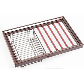 Phụ kiện của tủ áo (Giá vắt quần âu ray giảm chấn tích hợp giỏ đựng đồ gấp đa năng Gerari)