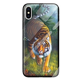 Ốp kính cường lực cho iPhone XS mẫu hổ 217 - Hàng chính hãng