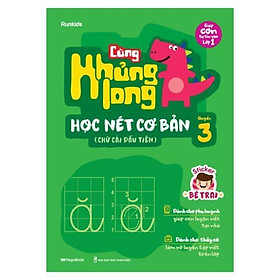 Sách - Cùng Khủng Long Học Nét Cơ Bản Quyển 3 - Chữ Cái Đầu Tiên - Sticker Bé Trai - Megabook