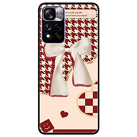 Ốp lưng dành cho Xiaomi Redmi Note 11 Pro 5G ( Bản Nội Địa ) mẫu Nơ Trắng Nền Đỏ