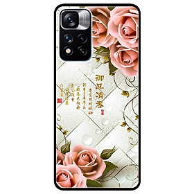 Ốp lưng dành cho Xiaomi Redmi Note 11 Pro 5G ( Bản Nội Địa ) mẫu Hoa Hồng Nền Sọc Carô