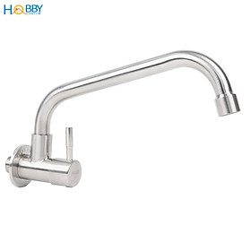 Vòi rửa chén gắn tường cấp lạnh inox 304 ren 21mm Hobby home decor VT3