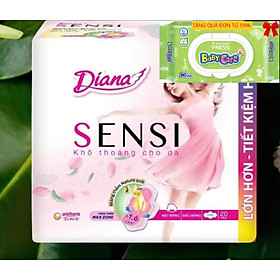 Gói Lớn 20 Miếng | Combo 4 Gói Diana Sensi Khô Thoáng Cho Da 20 Miếng - Diana SenSi Siêu Mỏng Cánh 20 Miếng- Date luôn mới