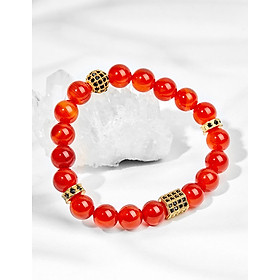 Vòng tay đá thiên nhiên phối charm 3 charm si size hạt 8mm - Ngọc Quý Gemstones