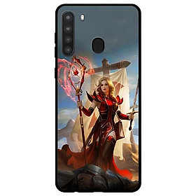 Ốp lưng dành cho Samsung Galaxy A21 mẫu Cô Gái Trượng Đỏ