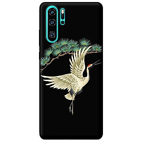 Ốp in cho Huawei P30 Pro Hạc Trắng Nền Đen - Hàng chính hãng