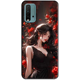 Ốp lưng Redmi 9T - 13C - 13 4G - Redmi Note 13 4G - Note 13 Pro 4G - Note 13 Pro 5G - Cô Gái Đầm Đen - Hàng Chính Hãng