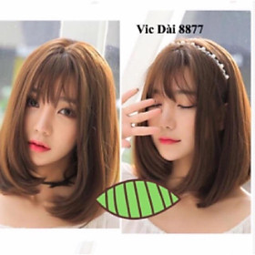 Tóc giả nguyên đầu cúp cao cấp- tặng lưới chùm tóc- hình thật