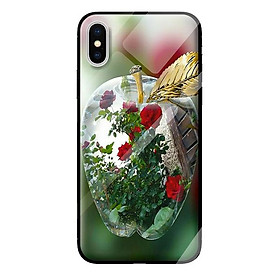 Ốp kính cường lực cho iPhone XS táo trắng 1 - Hàng chính hãng