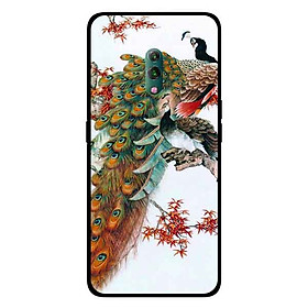 Ốp Lưng in cho Oppo K3 Mẫu Chim Công Hoa Đỏ - Hàng Chính Hãng