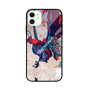 Ốp lưng kính cường lực cho iPhone 11 Nền Gà Bay - Hàng Chính Hãng