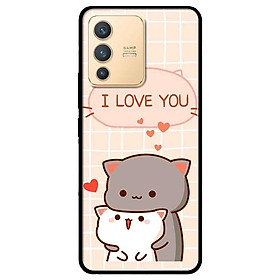 Ốp lưng dành cho Vivo V23 5G / S12 - Vivo Y15s / Y15A - Hai Chú Mèo Ôm I Love U