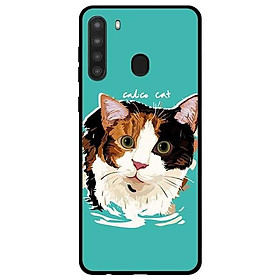 Ốp lưng dành cho Samsung Galaxy A21 mẫu Chú Mèo Ba Màu