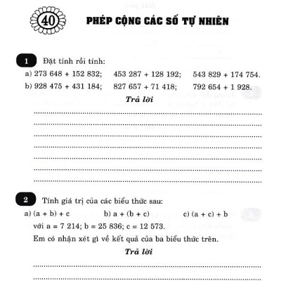 Vở bài tập nâng cao Toán 4 - Tập 2 - Chân trời sáng tạo (Không đáp án)
