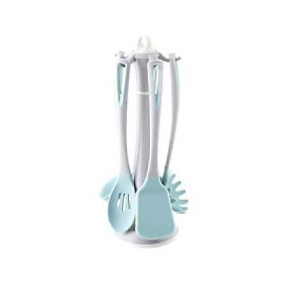 Bộ dụng cụ 5 món silicon SUNRISE (xẻng chiên, xào, vá múc canh, vá dài, phết) - Xanh
