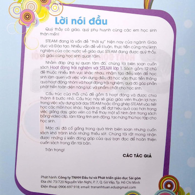 Hoạt Động Trải Nghiệm Với Steam - Lớp 1