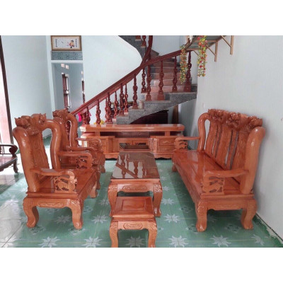 Bộ bàn ghế minh quốc đào gỗ xoan giá thật