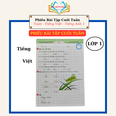 Sách Phiếu Bài Tập Cuối Tuần Toán Tiếng Việt Tiếng Anh Lớp 1 - Biên Soạn Theo Chương Trình Giáo Dục Phổ Thông Mới