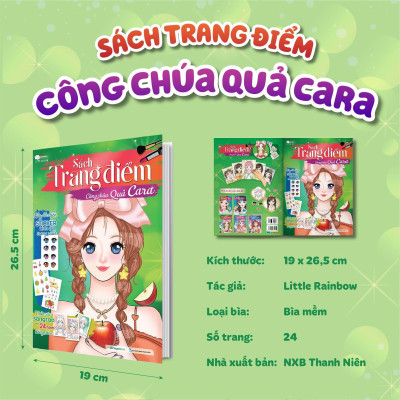 Sách - Trang Điểm Công Chúa Quả Cara - Tô Màu Và Bóc Dán Hơn 100+ Stickers Xinh Đẹp Cho Bé Gái - Megabook