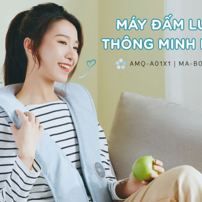 Máy Massage Cổ Vai Gáy, Máy Đấm Lưng Bear AMQ-A01X1 Gồm 4 Kỹ Thuật Đấm Lưng Gồm 16 Cường Độ Massage Như Người Thật - Hàng Chính Hãng