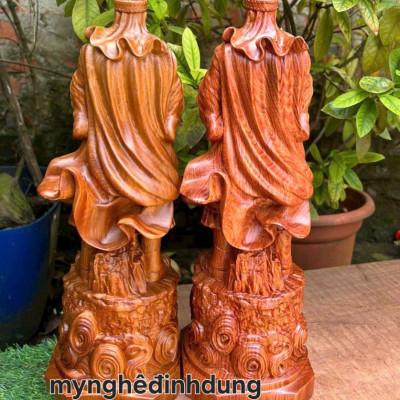 Tượng trần quốc tuấn trần hưng đạo vương bằng gỗ hương đá cao 50cm