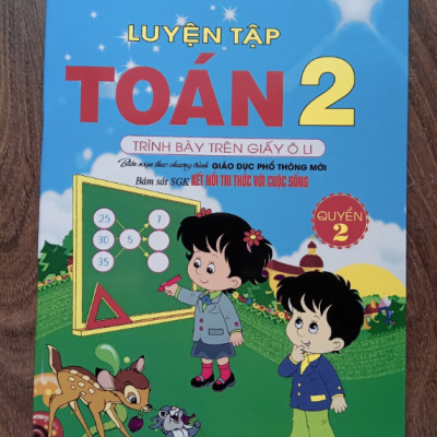 Sách - Combo Luyện tập toán 2 (Quyển 1+Quyển 2) - Trình bày trên giấy ô li (kết nối tri thức với cuộc sống)
