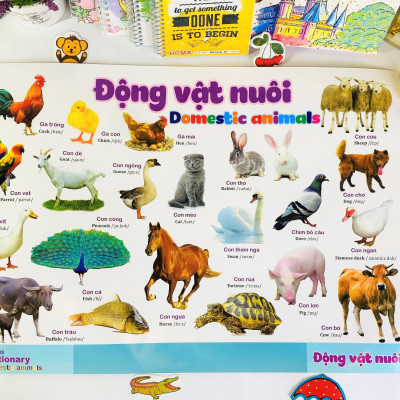 Sách - Combo 9 tờ Tranh Dành Cho Bé (song ngữ Anh Việt) - ndbooks