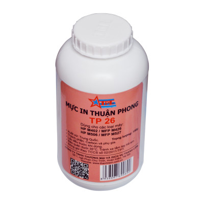 (BỘ 5 CHAI) Mực đổ Thuận Phong TP26 dùng cho máy in HP M402/ M506/ MFP M426/ MFP M527/ M501/ Canon LBP 212/ 214/ MF426/ 424 - Hàng Chính Hãng