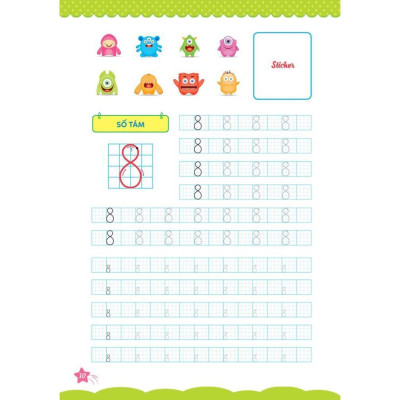 Sách - Cùng Khủng Long Học Nét Cơ Bản Quyển 2 - Chữ Số Đầu Tiên - Sticker Bé Trai - Megabook