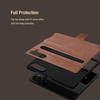 Bao da cho Galaxy Z Fold 7 / Z Fold 6 Nillkin Aoge có nhét bút - hàng chính hãng