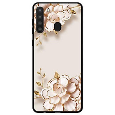 Ốp lưng dành cho Samsung Galaxy A21 mẫu Tranh Hoa Nền Trắng
