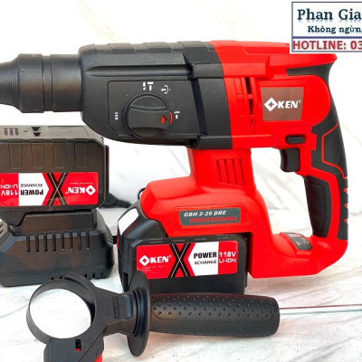 Máy Khoan Bê Tông KEN 188V - PIN 15 CELL 3 Chức năng - Động Cơ Từ Không Chổi Than - Máy Khoan Có Búa 100% Dây Đồng - Bảo Hành 12 Tháng