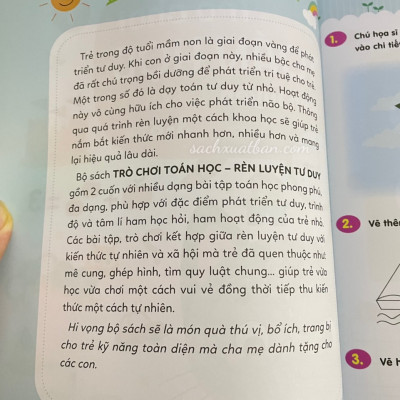 Combo 2 cuốn Trò Chơi Toán Học Rèn Luyện Tư Duy 3-6 Tuổi Quyển 1 + Quyển 2