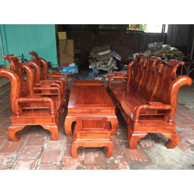 Bộ bàn ghế phòng khách âu á tần thuỷ hoàng tay 12 gỗ gõ đỏ đồ gỗ BÌNH LONG