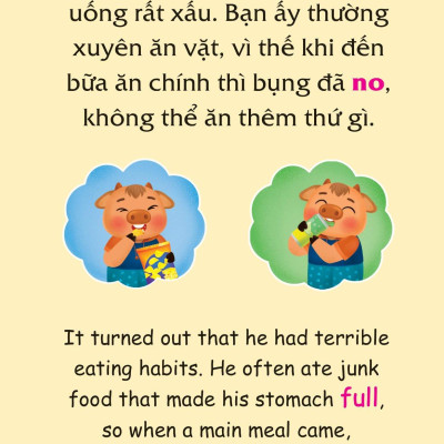 Truyện Tranh Song Ngữ Việt-Anh Cho Bé - Ăn Đúng Cách, Uống Đúng Mực - Improving Your Eating Habits