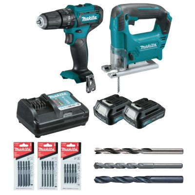 BỘ MÁY KHOAN VÀ MÁY CƯA LỌNG DÙNG PIN 12V MAKITA CLX230X1 (02 PIN 12V 1.5AH 01 ĐẾ SẠC) - HÀNG CHÍNH HÃNG
