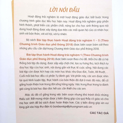 Bài Tập Thực Hành Hoạt Động Trải Nghiệm Lớp 1 (Theo Chương Trình Giáo Dục Phổ Thông 2018)