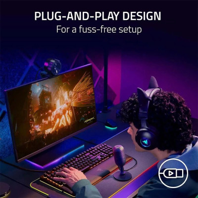 Micro USB Mic Thu Âm Condenser Podcast, Livestream, Radio, ASMR Microphone Phòng Thu Studio PC Microphone Chuyên Nghiệp Thu Âm Rõ Nét Chống Ồn Độ Nhậy Cao LED MÀU HỒNG - Hàng Chính Hãng