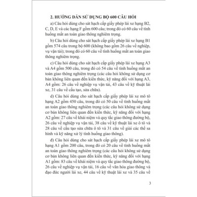 Sách - 600 câu hỏi dùng cho sát hạch, cấp giấy phép lái xe cơ giới đường bộ( sửa đổi mới 2025 )