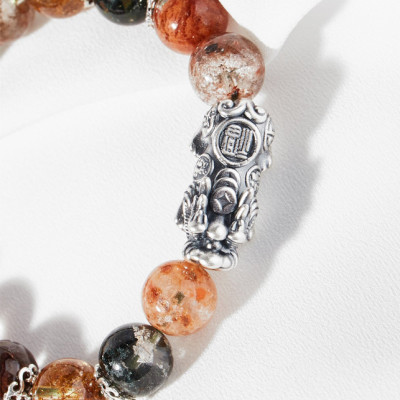 Vòng thạch anh ưu linh phối tỳ hưu bạc Ngọc Quý Gemstones