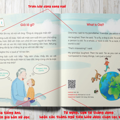 Sách - One Story A Day - CUỐN 3 : 365 câu chuyện phát triển IQ, EQ cho bé - Bản song ngữ tặng kèm file nghe