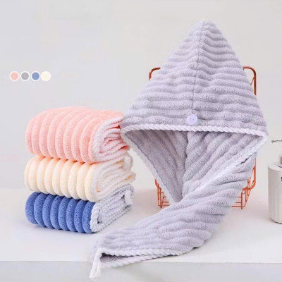 Khăn Quấn Khô Tóc Dệt Sóng Siêu Thấm Hút, Khăn Bông Ủ Quấn Tóc Nhanh Khô Hàng Nội Địa Trung 