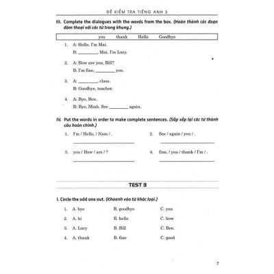 Sách - Đề kiểm tra Tiếng Anh 3 - có đáp án (biên soạn theo chương trình gdpt mới) (HA-MK)