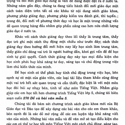 270 Đề Và Bài Văn Mẫu 5 (Theo Chương Trình GDPT Mới)