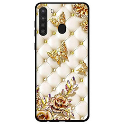 Ốp lưng dành cho Samsung Galaxy A21 mẫu Bướm Vàng Giả Da