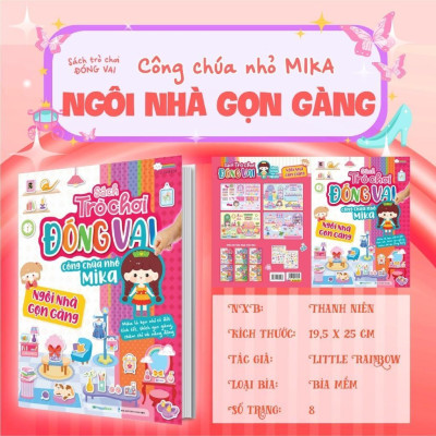 Sách - Trò Chơi Đóng Vai Công Chúa Nhỏ Mika - Ngôi Nhà Gọn Gàng - Bóc Dán 80+ Sticker Đa Dạng Cho Bé Gái - Megabook
