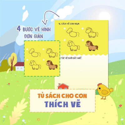 Sách - Dino Tập Vẽ - 4 Bước Tập Vẽ Đơn Giản Cho Bé - 10 Trang Stickers - Megabook