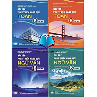 Sách - Combo 4 cuốn Bài tập phát triển năng lực Toán + Ngữ văn 8 ( cánh diều )